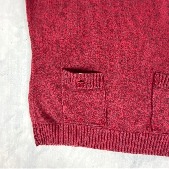 Karen Scott Button Cowl Neck Sweater Size Medium 100% Cotton Burgundy Knit - Picture 5 of 12